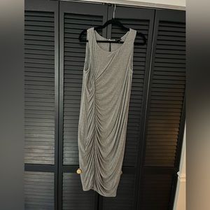 Torrid Dress - Grey Ruched Bodycon - Size 1 - Gently Worn
